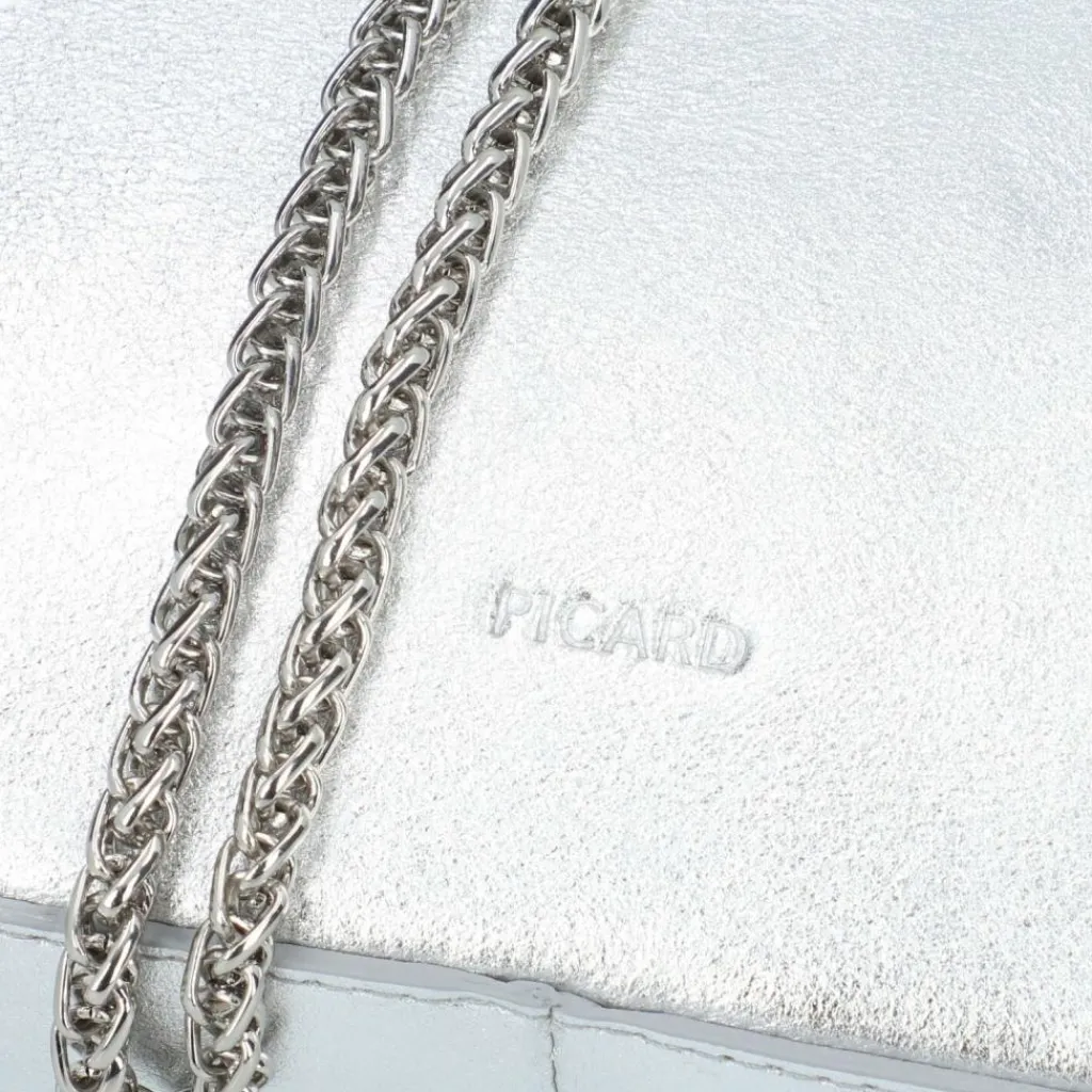 Hot Picard Auguri Auguri Schultertasche Leder 26 cm silber