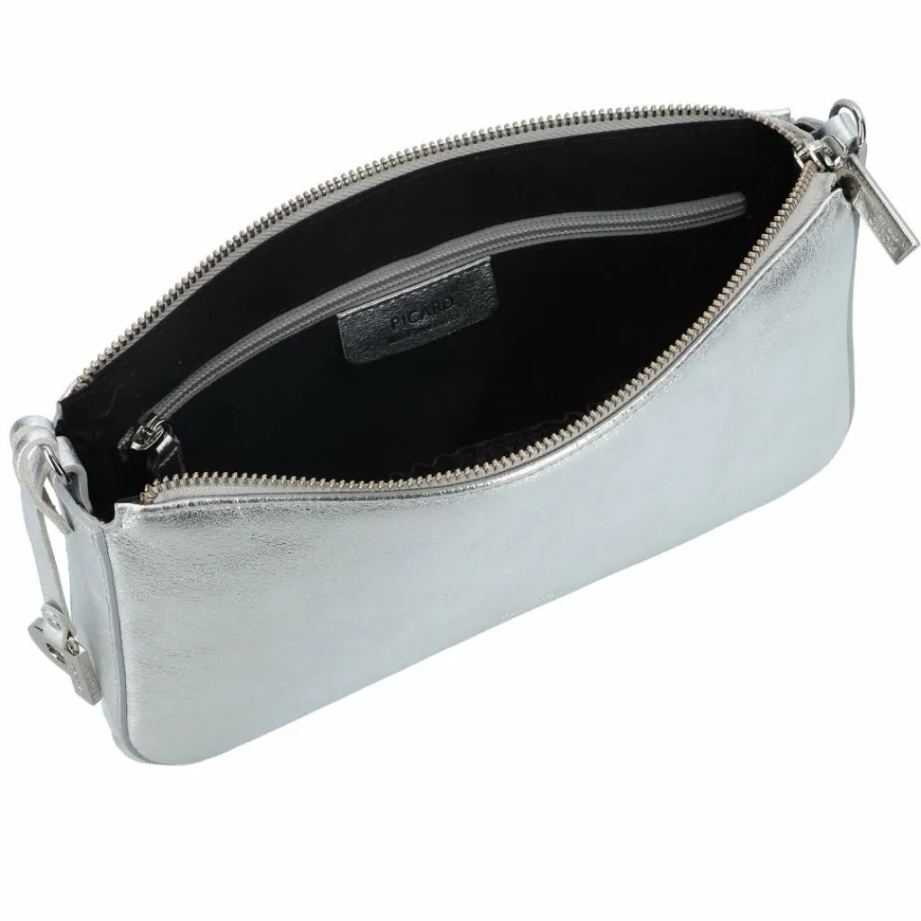 Hot Picard Auguri Auguri Schultertasche Leder 26 cm silber