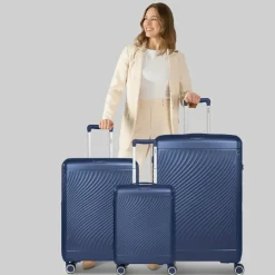 Outlet Picard Vienna 4 Rollen Kofferset 3-teilig mit Dehnfalte navy blue