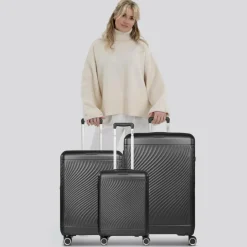 Picard Koffersets Als Hartgepäck|Koffersets 3-Teilig<Vienna 4 Rollen Kofferset 3-teilig mit Dehnfalte black