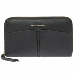 Piquadro Damengeldbörsen Querformat<Ashley Geldbörse RFID Schutz Leder 19 cm black