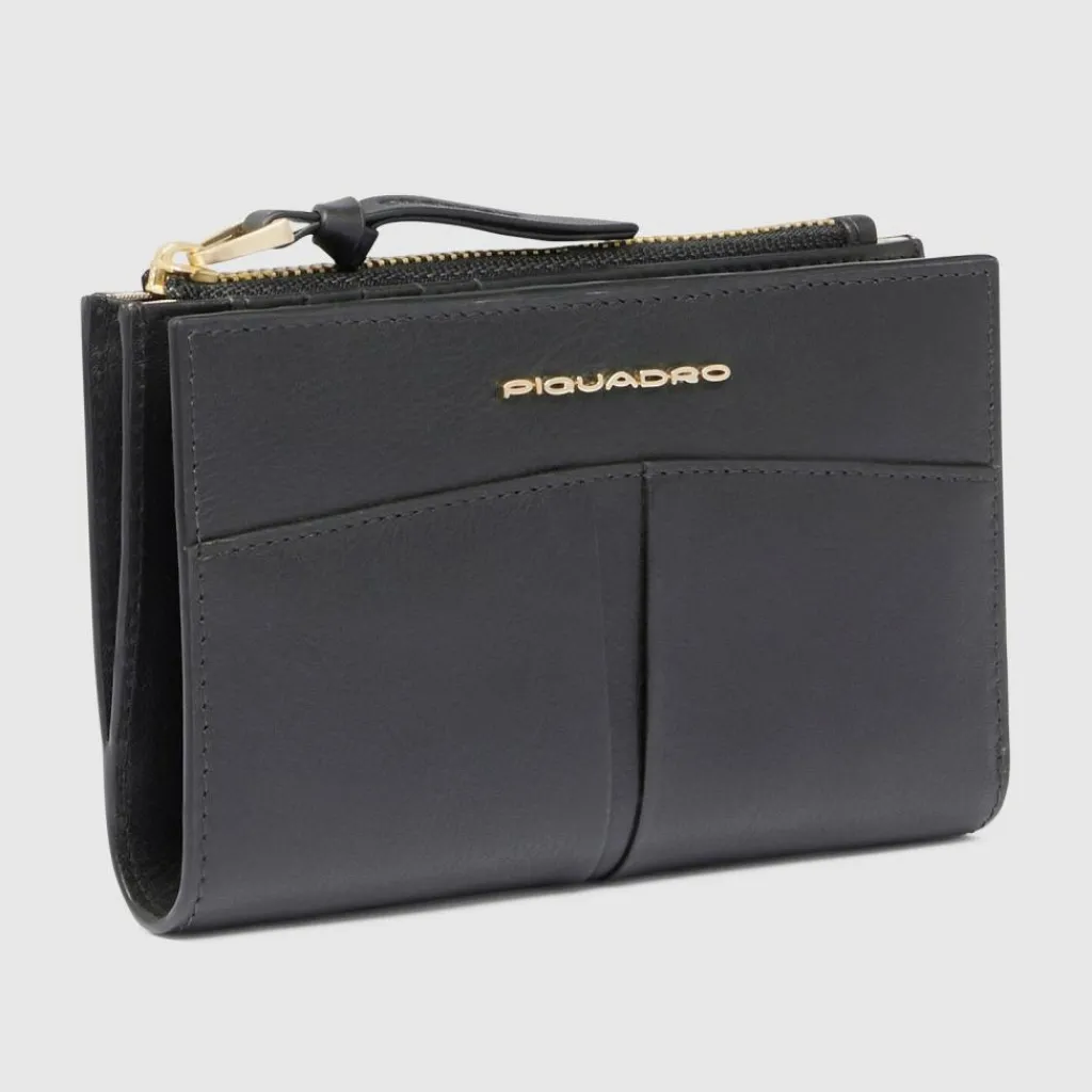 Piquadro Ashley Geldbörse Leder 14.5 cm black