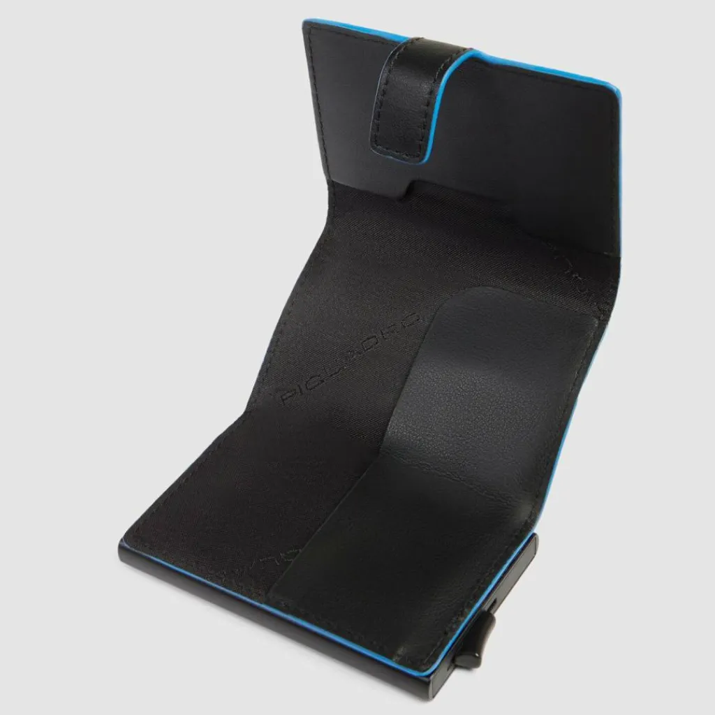 Online Piquadro Atlas Kreditkartenetui RFID Schutz Leder 10 cm black