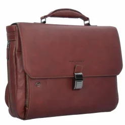 Clearance Piquadro Black Square Aktentasche Leder 40 cm Laptopfach cuoio tabacco