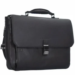 Piquadro Black Square Aktentasche Leder 40 cm Laptopfach