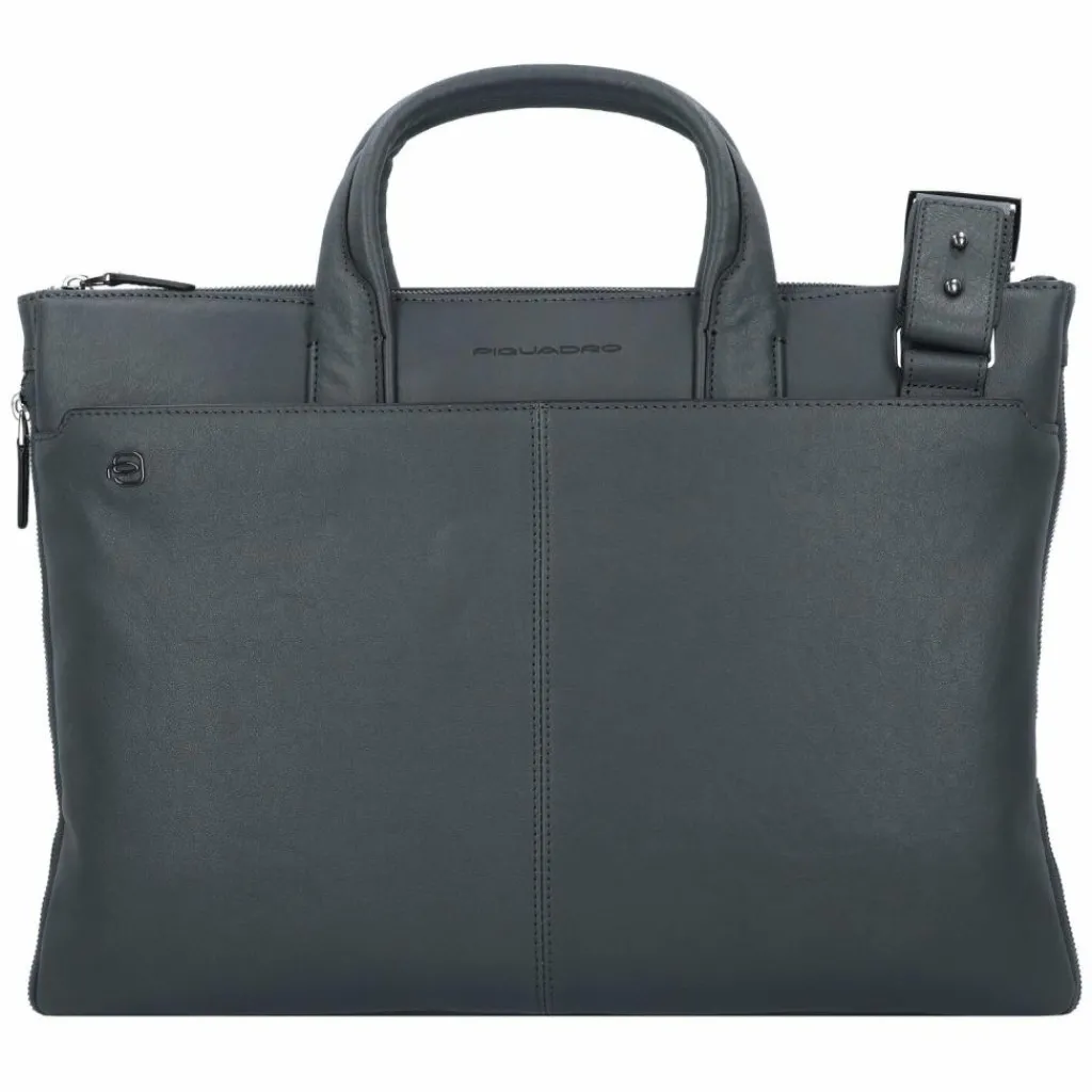 Clearance Piquadro Black Square Aktentasche Leder 42 cm Laptopfach blue4