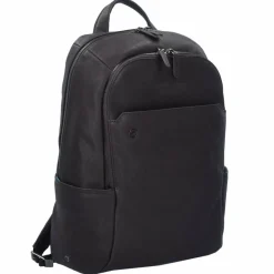 Piquadro Black Square Business Rucksack Leder 39 cm Laptopfach dunkelbraun