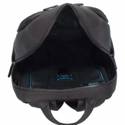 Piquadro Black Square Business Rucksack Leder 39 cm Laptopfach dunkelbraun