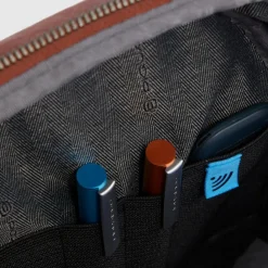 Piquadro Lederrucksäcke|Daypacks<Black Square Daypack Leder 36 cm Laptopfach leather