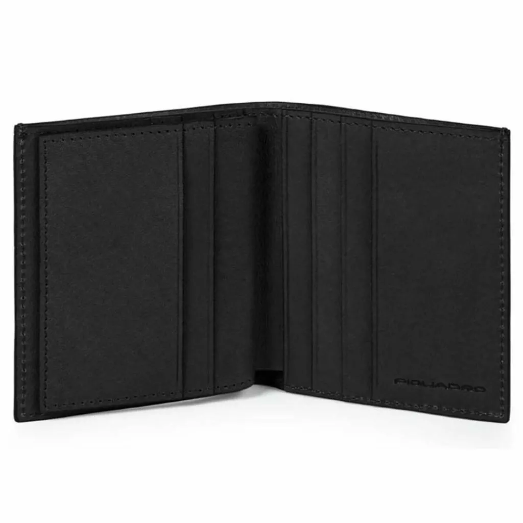 Discount Piquadro Square Kreditkartenetui RFID Schutz Leder 9 cm black
