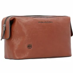 Piquadro Black Square Kulturbeutel Leder 23 cm cuoio