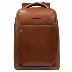 Piquadro Lederrucksäcke|Daypacks<Blue Square Daypack RFID Schutz Leder 39 cm Laptopfach brown