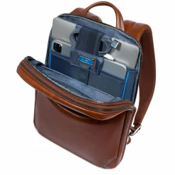 Best Piquadro Blue Square Daypack RFID Schutz Leder 37 cm Laptopfach brown