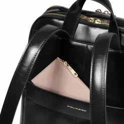 Piquadro Daypacks|Lederrucksäcke<Blue Square Daypack RFID Schutz Leder 37 cm Laptopfach black