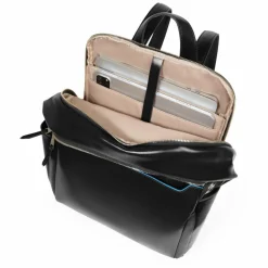 Piquadro Daypacks|Lederrucksäcke<Blue Square Daypack RFID Schutz Leder 37 cm Laptopfach black