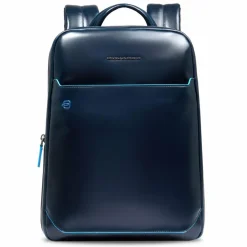 Piquadro Lederrucksäcke|Daypacks<Square Daypack RFID Schutz Leder 37 cm Laptopfach blue