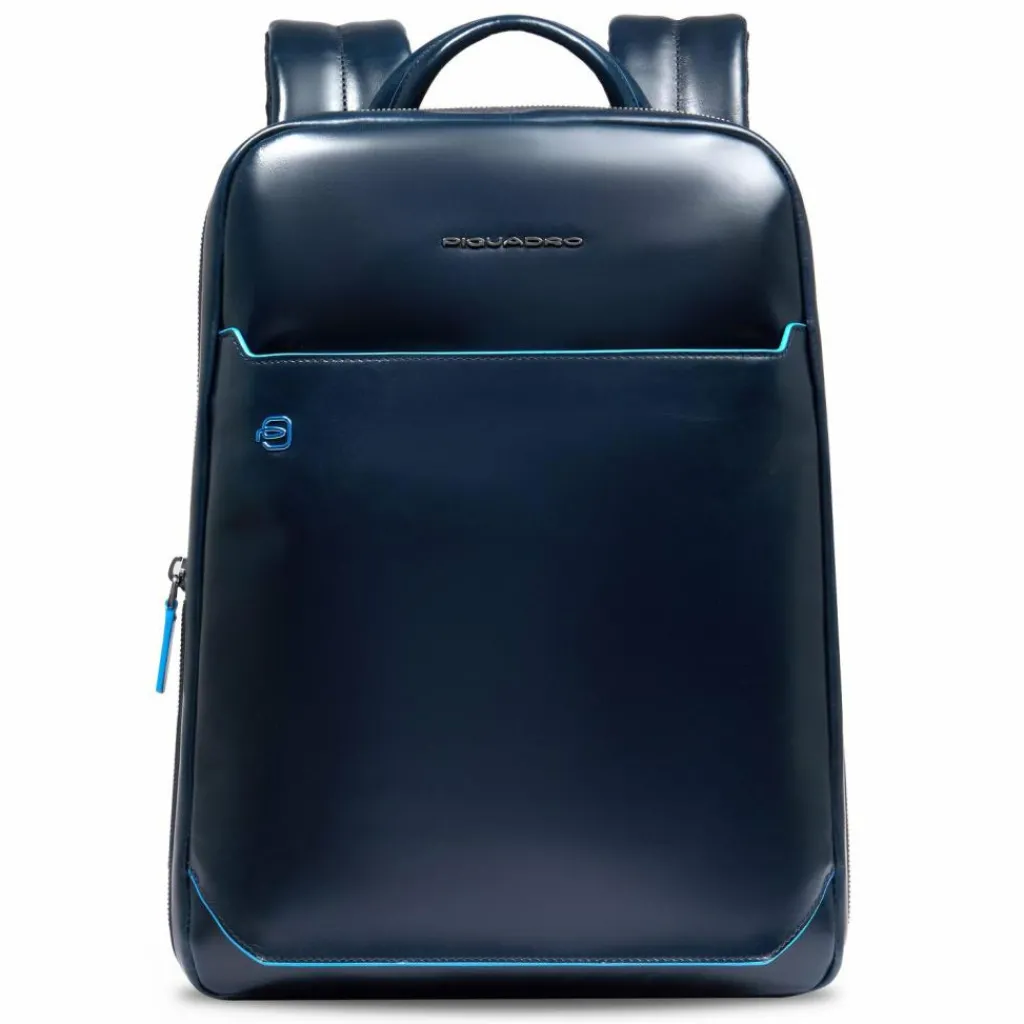 Piquadro Lederrucksäcke|Daypacks<Square Daypack RFID Schutz Leder 37 cm Laptopfach blue