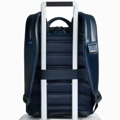 Piquadro Lederrucksäcke|Daypacks<Square Daypack RFID Schutz Leder 37 cm Laptopfach blue