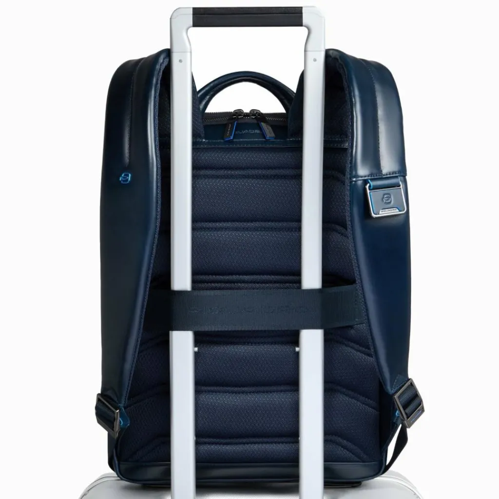 Piquadro Lederrucksäcke|Daypacks<Square Daypack RFID Schutz Leder 37 cm Laptopfach blue