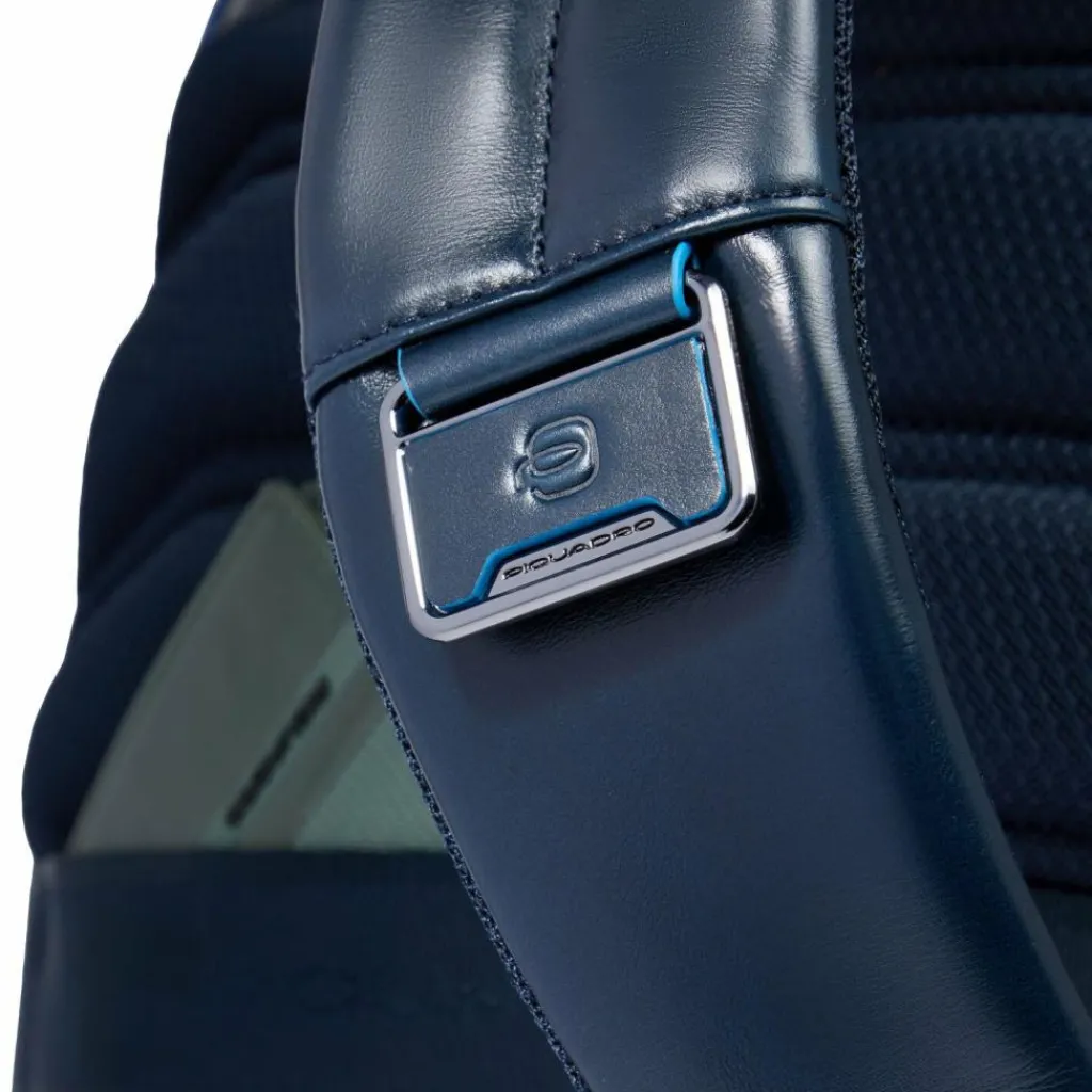 Piquadro Lederrucksäcke|Daypacks<Square Daypack RFID Schutz Leder 37 cm Laptopfach blue