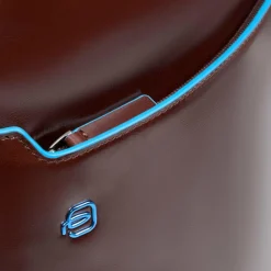 New Piquadro Blue Square Daypack RFID Schutz Leder 37 cm Laptopfach mahogany