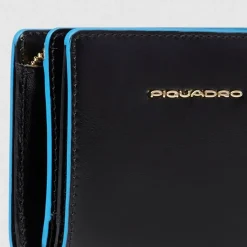 Damen Piquadro Blue Square Geldbörse RFID Schutz Leder 11 cm