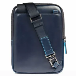 Sale Piquadro Square Mini Bag Umhängetasche Leder 17 cm blue