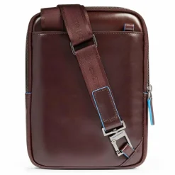 Outlet Piquadro Blue Square Mini Bag Umhängetasche Leder 17 cm mahogany