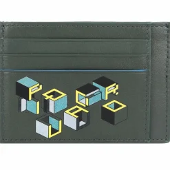 Piquadro Visitenkartenetuis<Blue Square Revamp Kreditkartenetui RFID Leder 11,5 cm green-yellow/graphic