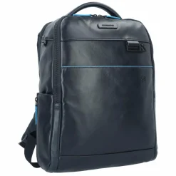 Piquadro Blue Square Revamp Business-Rucksack Leder 37 cm Laptopfach night blue
