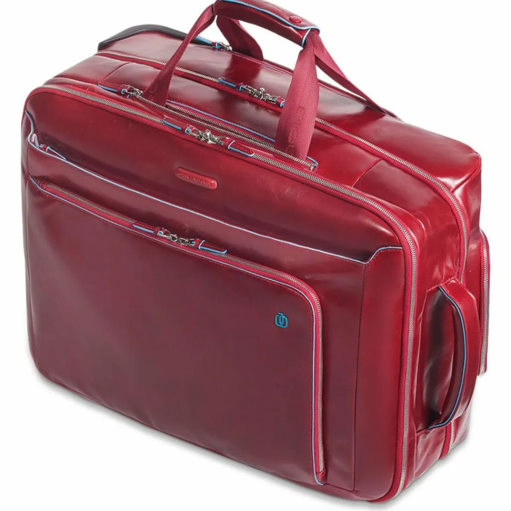 Clearance Piquadro Blue Square 2-Rollen Businesstrolley Leder 51 cm Laptopfach red