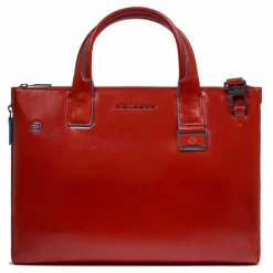 Piquadro Blue Square Shopper Tasche Leder 38 cm Laptopfach mit Dehnfalte