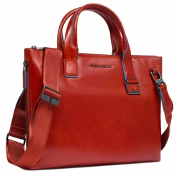 Piquadro Blue Square Shopper Tasche Leder 38 cm Laptopfach mit Dehnfalte