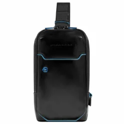 Clearance Piquadro Blue Square Umhängetasche Leder 28 cm black