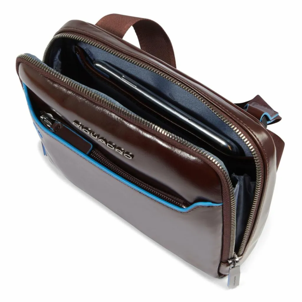 Piquadro Blue Square Umhängetasche Leder 21 cm mahogany