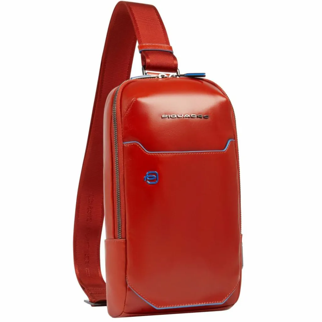 Clearance Piquadro Blue Square Umhängetasche Leder 28 cm rust