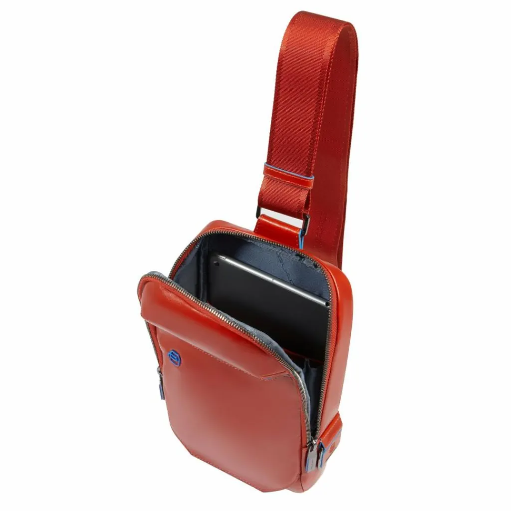 Clearance Piquadro Blue Square Umhängetasche Leder 28 cm rust