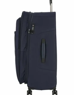 Piquadro Weichgepäck|4-Rollen Koffer<Brief 4 Rollen Trolley 78 cm mit Dehnfalte blue