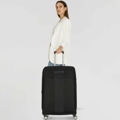 Piquadro Weichgepäck|4-Rollen Koffer<Brief 4 Rollen Trolley 78 cm mit Dehnfalte black