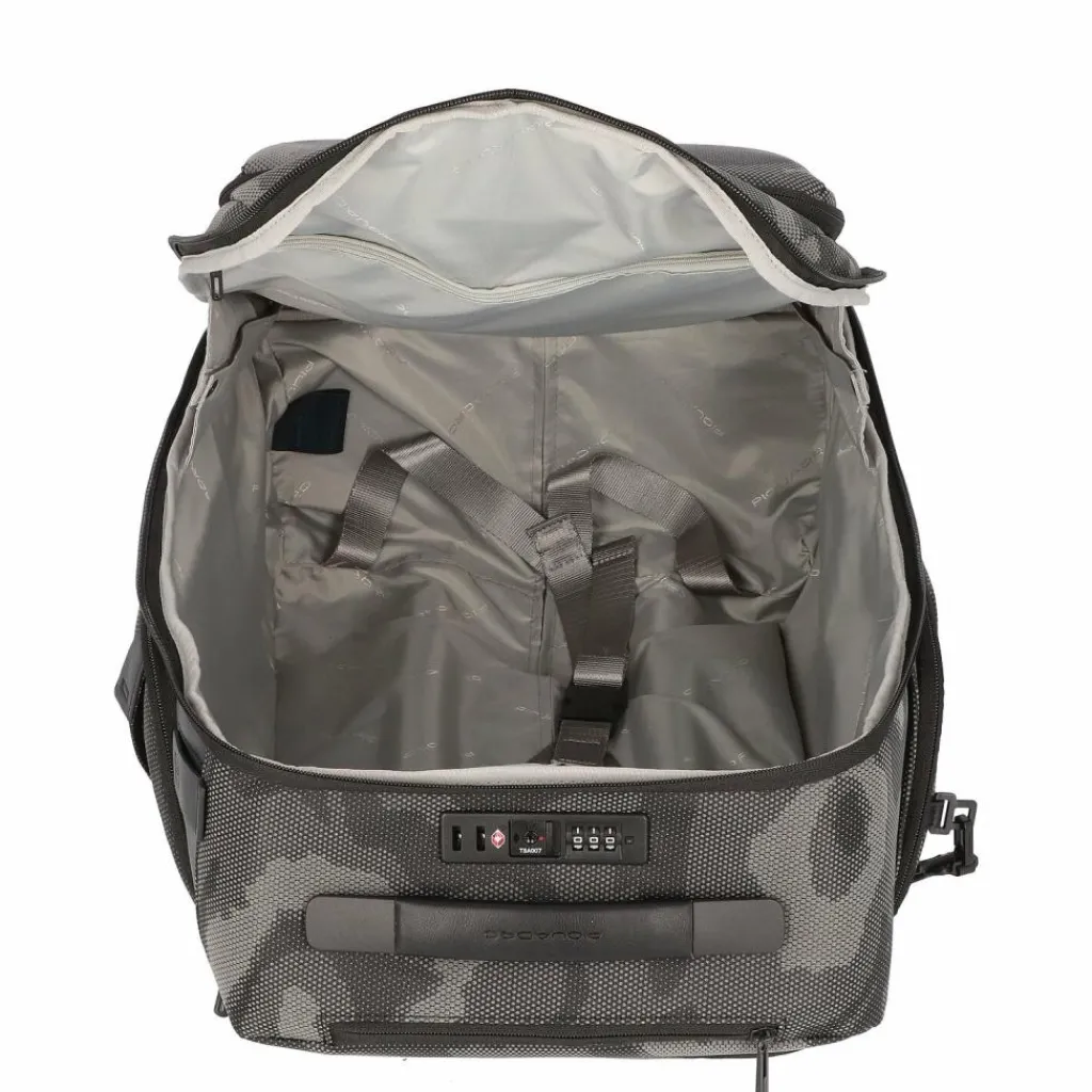 Clearance Piquadro Brief 2-Rollen Rucksacktrolley 53 cm Laptopfach camouflage reflected black