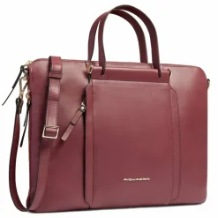 New Piquadro Circle Aktentasche Leder 43 cm Laptopfach burgundy