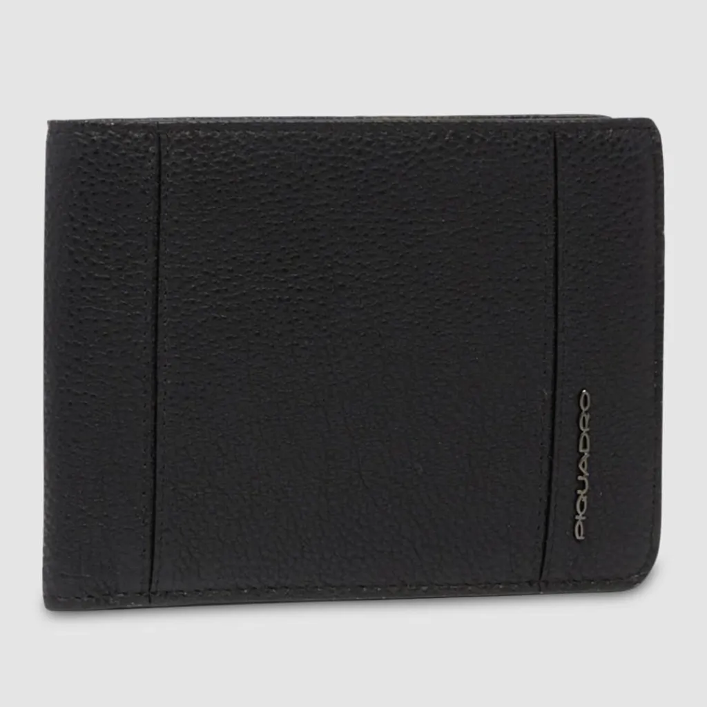 Piquadro Herrengeldbörsen Querformat<Cronus Geldbörse RFID Schutz Leder 12.5 cm black