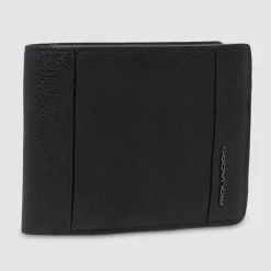 Discount Piquadro Cronus Geldbörse RFID Schutz Leder 12.5 cm black