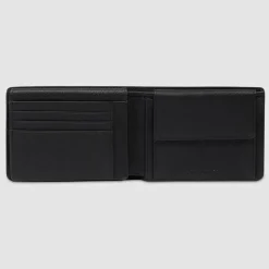 Discount Piquadro Cronus Geldbörse RFID Schutz Leder 12.5 cm black