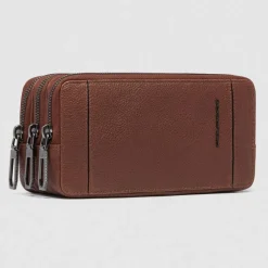 Piquadro Kulturbeutel<Cronus Kulturbeutel Leder 19.5 cm brown