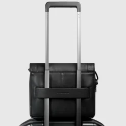 New Piquadro Cronus Umhängetasche Leder 28 cm black