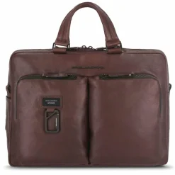 Discount Piquadro Harper Aktentasche Leder 40 cm Laptopfach dark brown