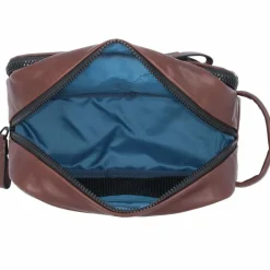 Outlet Piquadro Harper Kulturbeutel Leder 23 cm dark brown