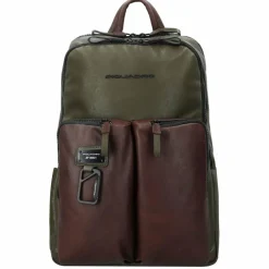 Piquadro Lederrucksäcke|Business-Rucksäcke<Harper Rucksack RFID Leder 40 cm Laptopfach green-dark brown