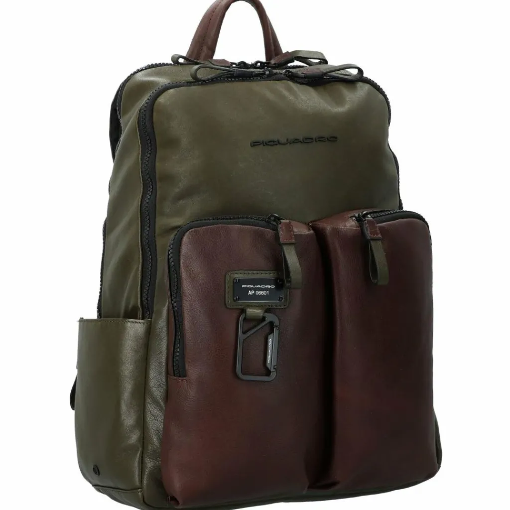 Piquadro Lederrucksäcke|Business-Rucksäcke<Harper Rucksack RFID Leder 40 cm Laptopfach green-dark brown